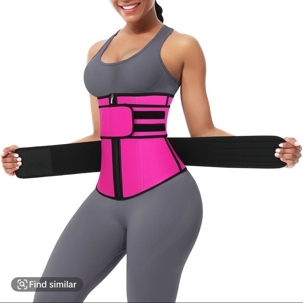 FeelinGirl 7 Fatting Burning Double Belt Waist Trainer Compression Shapewear